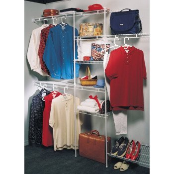 ClosetMaid 1608 Closet Organizer Kit, Steel, White, Vinyl-Coated