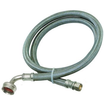 Ez-Flo 41043 Braided Dishwasher Connector Hose, 3/4 in Inlet, FHT Inlet, 3/8 in Outlet, Compression Outlet, 6 ft L