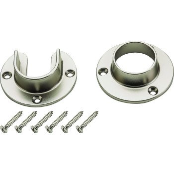 National Hardware V8600 S822-082 Closet Flange Set, Zinc, Satin Nickel