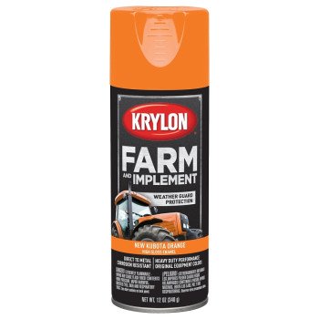 Krylon K01954000 Farm Equipment Spray, High-Gloss, New Kubota Orange, 12 oz