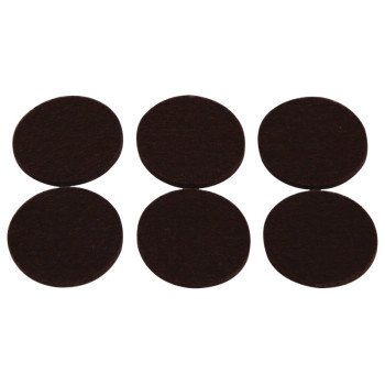 ProSource FE-50221-PS Furniture Pad, Felt Cloth, Brown, 1-3/8 in Dia, 5/64 in Thick, Round