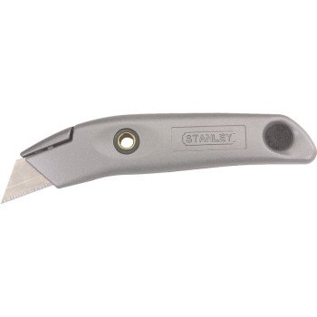 STANLEY 10-399 Blade Knife, 2-7/16 in L Blade, 1-1/2 in W Blade, Carbon Steel Blade, Contour-Grip Handle, Gray Handle