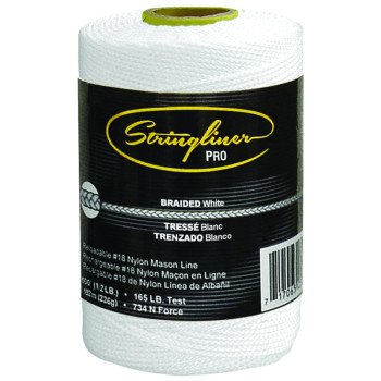 Stringliner Pro Series 35453 Construction Line, #18 Dia, 500 ft L, 165 lb Working Load, Nylon, White