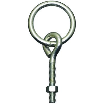 National Hardware 2061BC Series N220-624 Hitch Ring with Eye Bolt, 160 lb Working Load, 2 in ID Dia Ring, Steel, Zinc, 1/BAG