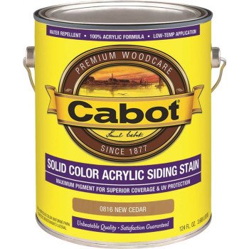 Cabot 800 Series 140.0000816.007 Solid Color Siding Stain, Natural Flat, New Cedar, Liquid, 1 gal, Can