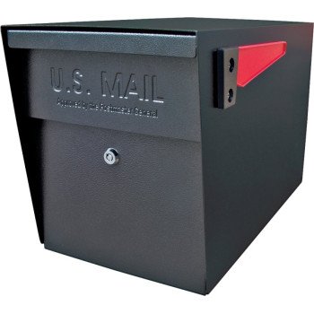 Mail Boss Packagemaster Series 7106 Mailbox, Black, Steel, Powder-Coated, 11-1/4 in W, 21 in D