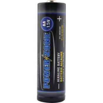 PowerZone LR6-24P Battery, 1.5 V Battery, AA Battery, Zinc, Manganese Dioxide, and Potassium Hydroxide