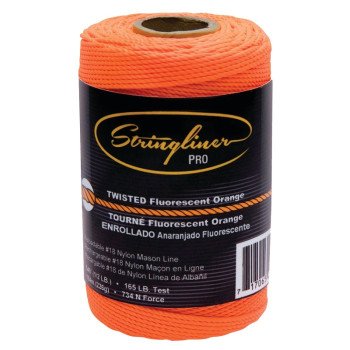 Stringliner Pro Series 35406 Construction Line, #18 Dia, 540 ft L, 165 lb Working Load, Nylon, Fluorescent Orange