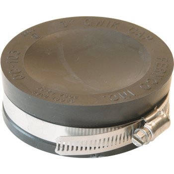 Fernco QC-103 Pipe Cap, 3 in Connection, Slip, PVC