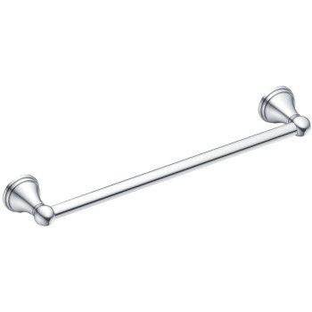 Moen DN8418CH Towel Bar, 18 in L Rod, Aluminum, Chrome, Surface Mounting