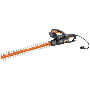 Worx WG217 Electric Hedge Trimmer, 4.5 A, 120 V, 3/4 in Cutting Capacity, 24 in L Blade, Black