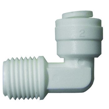 Watts PL-3009 Tube Elbow, 1/4 in, 90 deg Angle, Plastic, 150 psi Pressure