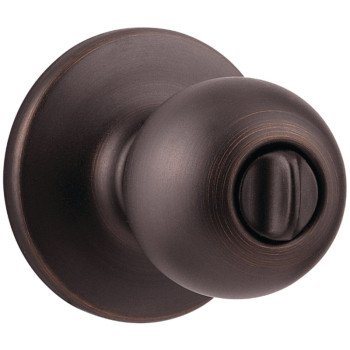 Kwikset 300P 11P CP Privacy Lockset, Venetian Bronze, Interior Locking, Reversible Hand, For: Bedroom and Bathroom Doors