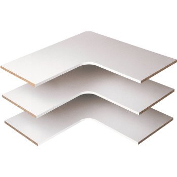 Easy Track RS3003 Corner Shelf, White, 14 in L, 29-7/8 in W