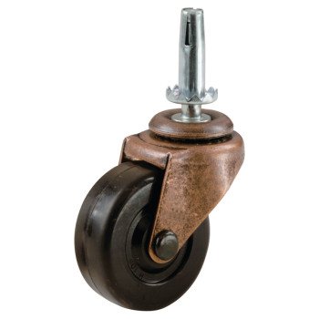 Shepherd Hardware 9345 Swivel Caster, 2 in Dia Wheel, Rubber Wheel, Black, 80 lb