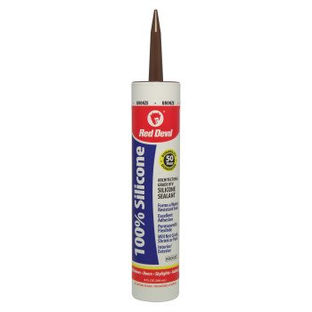 Red Devil 081640 Silicone Sealant, Bronze, -60 to 400 deg F, 9 fl-oz Cartridge