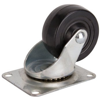 ProSource JC-H07 Swivel Caster, 3 in Dia Wheel, 1.23 in W Wheel, Rubber Wheel, Black, 210 lb, Steel Housing Material