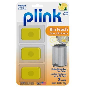 Plink PBF12T Bin Fresh Odor Eliminator, 2.01 oz, Tablet, Fresh Lemon