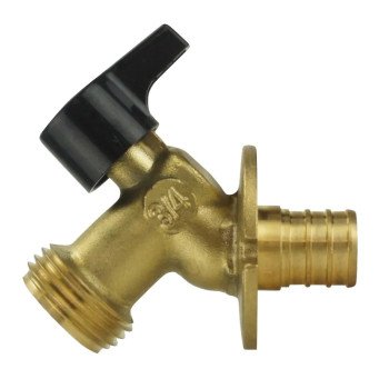 Apollo APXSCV3434 Sillcock, 3/4 in Connection, Barb x MGHT, 200 psi Pressure, Quarter-Turn Actuator, Brass Body