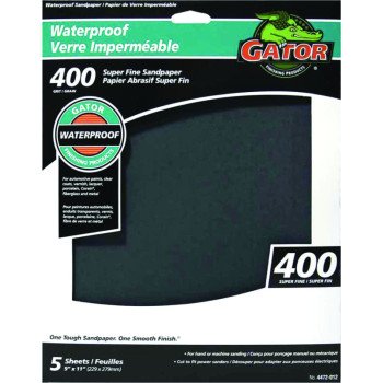 Gator 4472-012 Sanding Sheet, 11 in L, 9 in W, 400 Grit, Garnet Abrasive