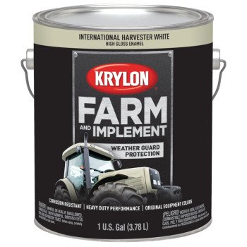 Krylon K01980000 Farm Equipment Paint, High-Gloss Sheen, International Harvester White, 1 gal