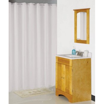 Simple Spaces XG-02-WH Hookless Shower Curtain, Vinyl