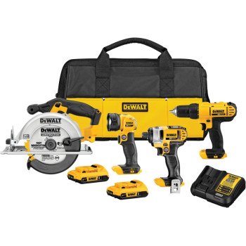 DEWALT DCK466D2 Combination Tool Kit, Battery Included, 20 V, Lithium-Ion, 4-Tools