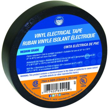 IPG 85835 Electrical Tape, 66 ft L, 3/4 in W, PVC Backing