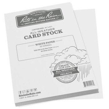 Rite in the Rain HW8511 Card Stock, 11 in L, 8-1/2 in W, White