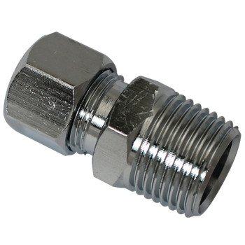 Plumb Pak PP72PCLF Straight Adapter, 3/8 in, FIP x Compression, Chrome