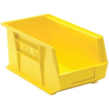 Quantum Storage Systems RQUS240YL Hang and Stack Bin, 60 lb, Polypropylene, Yellow, 14-3/4 in L, 8-1/4 in W, 7 in H