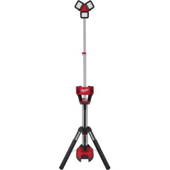 Milwaukee M18 ROCKET 2136-20 Tower Light/Charger, 1.3 A, 120 VAC, 18 VDC, Lithium-Ion Battery, LED Lamp, Black/Red