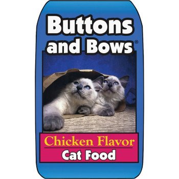 Buttons and Bows 10224 Cat Food, Chicken Flavor, 20 lb Bag