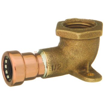 Elkhart Products CopperLoc Series 10170835 Drop Ear Non-Removable Tube Pipe Elbow, 1/2 in, 90 deg Angle, Copper