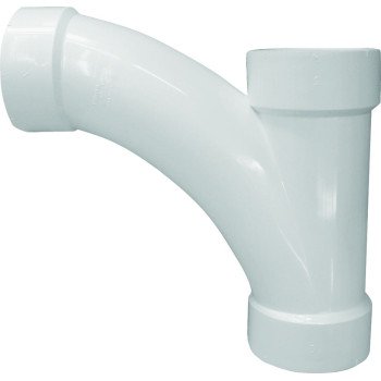 Canplas 194304 Combination Tee Pipe Wye, 4 in, Hub, PVC, White, SCH 40 Schedule