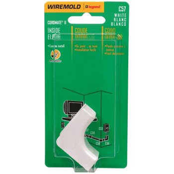 Wiremold C57 Wireway Elbow, Plastic, White