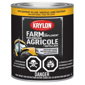 Krylon 2037 Farm Equipment Paint, New Equipment Cat Yellow, 32 oz