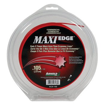 Arnold Maxi Edge Series WLM-1105 Trimmer Line, 0.105 in Dia, 165 ft L, Polymer, Red