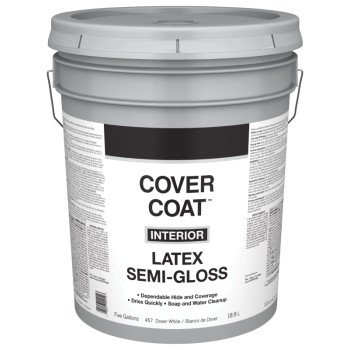 Valspar Armor 455 Series 044.0000457.008 Interior Paint, Semi-Gloss Sheen, Dover White, 5 gal, Pail