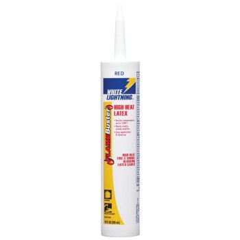 White Lightning W44017010 Adhesive Caulk, Red, 40 to 120 deg F, 10 oz, Cartridge