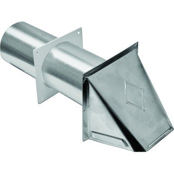 Lambro 344S Hood Vent, 6 in W Hood, 4-3/4 in H Hood, 4 in Duct, Aluminum Hood