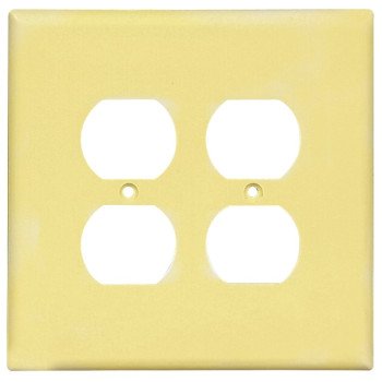 Eaton Wiring Devices 2750V-BOX Receptacle Wallplate, 5-1/4 in L, 5-5/16 in W, 2 -Gang, Thermoset, Ivory