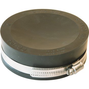 Fernco QC-104 Pipe Cap, 4 in Connection, PVC