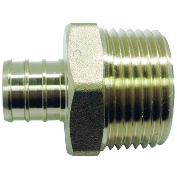 Apollo APXMA341 Pipe Adapter, 3/4 x 1 in, PEX x MPT, Brass, 200 psi Pressure