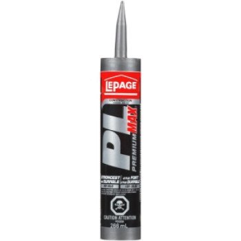 LePage PL PREMIUM MAX 2292242 Construction Adhesive, Gray, 266 mL Plastic Cartridge