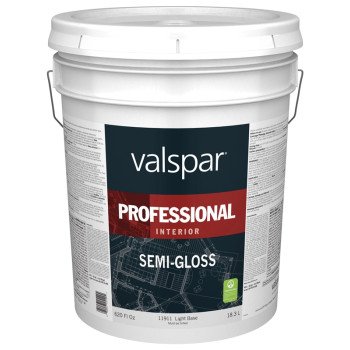 Valspar 11900 Series 045.0011911.008 Interior Paint, Semi-Gloss Sheen, Light, 5 gal, Pail