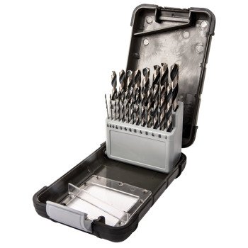 Vulcan 240660OR Drill Bit Set, 21-Piece, High-Speed Steel, Black Oxide/Polished