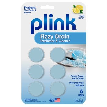 Plink PDF12T Drain Freshener and Cleaner, 1.37 oz, Tablet, Fresh Lemon