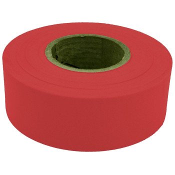 CH Hanson 17021 Flagging Tape, 300 ft L, 1-3/16 in W, Red, Polyethylene