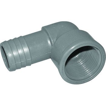 Boshart UPVCFE-05 Combination Pipe Elbow, 1/2 in, Insert x FPT, 90 deg Angle, PVC, Black